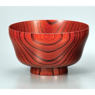 ふるさと納税 加賀市 [国産品 山中塗] 欅4.3まゆ型椀(赤摺