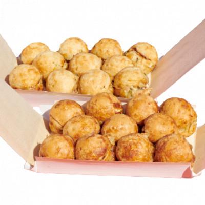 ふるさと納税 南知多町 名古屋風手焼き醤油たこ焼き20コ!カツオ味と昆布味を半分ずつ食べ比べセット[篠島産蛸使用]CAS冷凍