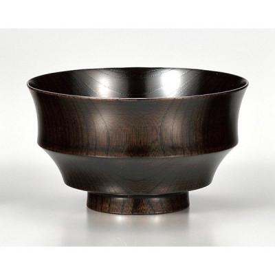 ふるさと納税 加賀市 [国産品 山中塗] 欅4.3駒椀(黒摺)化粧箱入