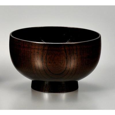 ふるさと納税 加賀市 [国産品 山中塗] 欅3.8布袋汁椀(黒摺)化粧箱入