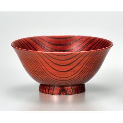 ふるさと納税 加賀市 山中塗 国産漆器 ごはん茶わん(化粧箱入)<欅4.1飯茶椀 赤摺>