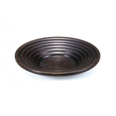 ふるさと納税 加賀市 山中塗 栓4.0ロクロ目茶托 黒摺(5枚組)化粧箱入