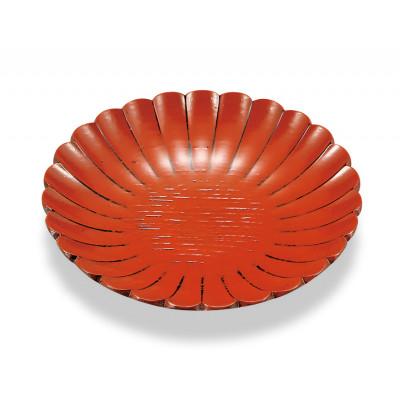 ふるさと納税 加賀市 欅 4.5 菊彫皿 根来(5枚組)化粧箱入