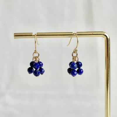 ふるさと納税 田原本町 天然石ラピスラズリフックピアス(Silver925 18KGP仕上げ)