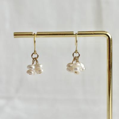 ふるさと納税 田原本町 淡水パール(真珠)フックピアス(Silver925 18KGP仕上げ)