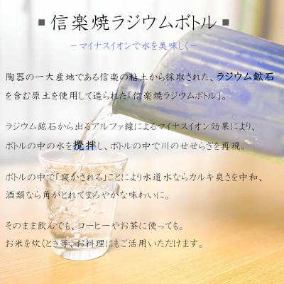 ふるさと納税 甲賀市 信楽焼　おいしく飲める!ラジウムボトル(ブルー) mu-007_3