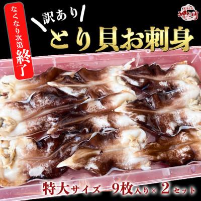 ふるさと納税 南知多町 純国産[見た目訳あり] トリ貝 刺身 (特大9枚入り) 2セット 貝専門店 岬だより