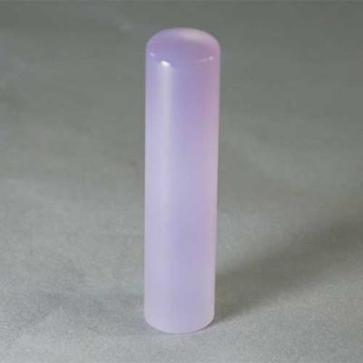 ふるさと納税 市川三郷町 [天然石]白瑪瑙(しろめのう)印鑑 12mm丸60mm丈 トカゲ革ケース付き/金箱入り