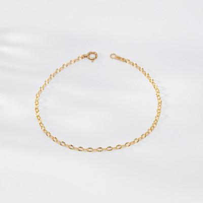 ふるさと納税 大津市 [K10イエローゴールド ペダルSチェーンブレスレット]17cm 可愛いが続く 上品アクセサリー