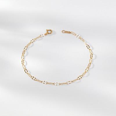 ふるさと納税 大津市 [K10イエローゴールド ペダルLチェーンブレスレット]17cm 印象的な美しさ 上品アクセサリー