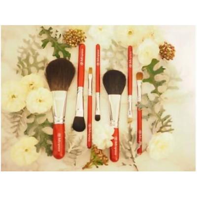 ふるさと納税 熊野町 熊野化粧筆 レッドパール7本セット&amp;携帯用ポーチB-J