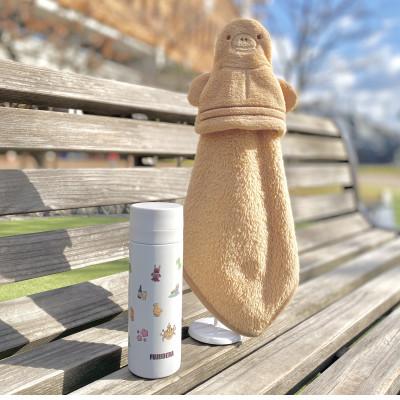 ふるさと納税 藤井寺市 みずどりはにわタオル・ふじいでらオリジナルタンブラー