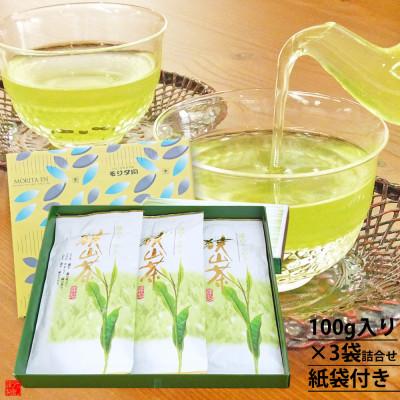 ふるさと納税 入間市 狭山茶産地からお届け 心和む香りの強火仕上げ深蒸し茶100g×3袋詰合せギフト