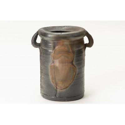 ふるさと納税 備前市 窯変 矢筈耳付花入 木戸明彦作