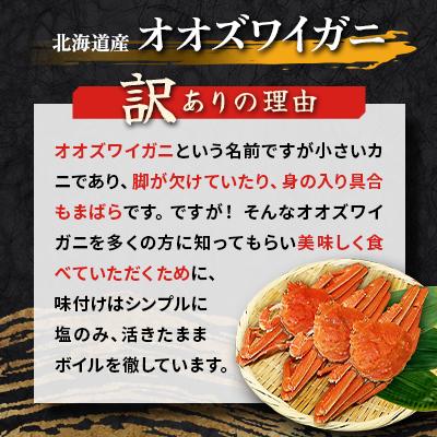 ふるさと納税 様似町 【訳あり】オオズワイガニ ボイル 中サイズ 3〜4杯合計約900g |  | 01