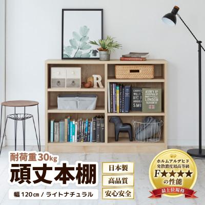 ふるさと納税 あわら市 頑丈本棚 幅120cm ライトナチュラル(ロータイプ)