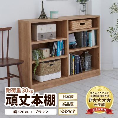 ふるさと納税 あわら市 頑丈本棚 幅120cm ブラウン(ロータイプ)