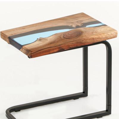 ふるさと納税 岡崎市 レジンサイドテーブル30×45cm 川をモチーフにした机です(愛知県岡崎市)B2007