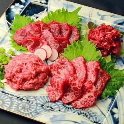 ふるさと納税 山江村 鮮馬刺しスライス4種バラエティーセット(山江村)