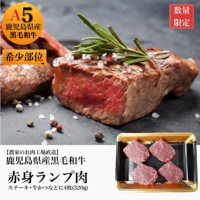 ふるさと納税 姶良市 [赤身ステーキ・牛かつ]鹿児島県産黒毛和牛赤身ランプ肉320g