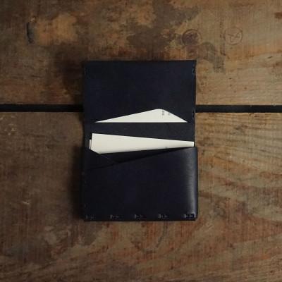 ふるさと納税 智頭町 名刺 / カード入れ 25 鹿革 紺