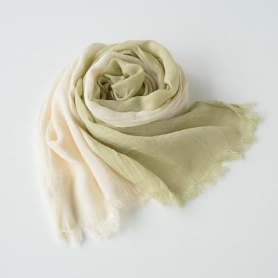 ふるさと納税 今治市 草木染 オーガニックコットン ストール 半染め (グリーン) 【I000360G】 | 