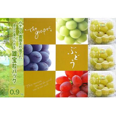 ふるさと納税 世羅町 [カナダ人農園主の真心を込めた]皮ごと食べられる雄宝(ゆうほう)粒パック約0.9kg(ご家庭用)