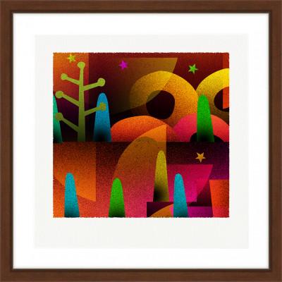 ふるさと納税 綾部市 塔と輪 [しかくいえ]26[絵画] 額装サイズ266mmx266mm