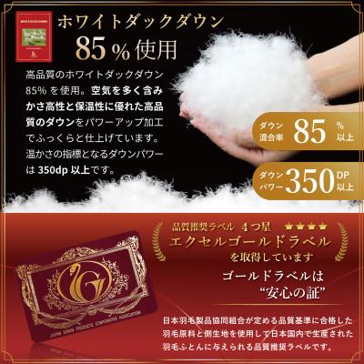 ふるさと納税 韮崎市 洗える羽毛布団 ダブル 冬用 ホワイトダックダウン85% アイボリー無地本掛け増量1.6kg抗菌防臭の画像