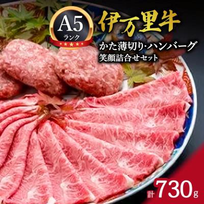 ふるさと納税 伊万里市 伊万里牛 笑顔詰合せセット かた薄切り400g &amp; ハンバーグ3個 計730g