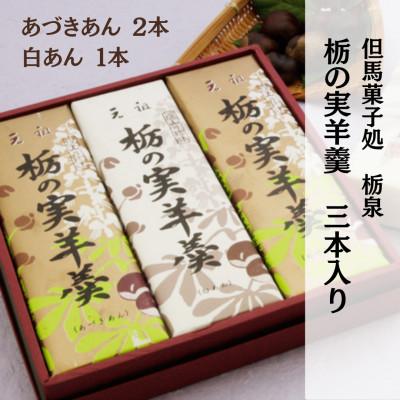 ふるさと納税 新温泉町 但馬菓子処 総本家 栃泉の「栃の実羊羹」あづきあん2本&amp;白あん1本の3本セット