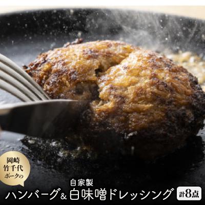 ふるさと納税 岡崎市 [新ブランド豚使用]愛知県岡崎市から贈る、岡崎竹千代ポークのハンバーグと自家製白味噌ドレッシング