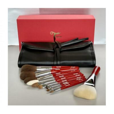 ふるさと納税 熊野町 熊野化粧筆 赤リス化粧ブラシ10本セット