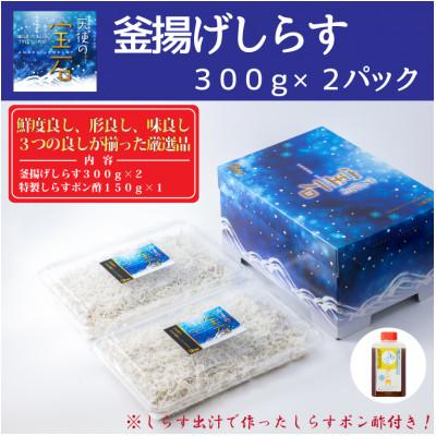 ふるさと納税 安芸市 [天使の宝石]釜揚げしらす 300g×2パック 特製タレ付き