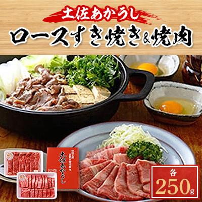 ふるさと納税 本山町 土佐あかうし ロースすき焼き&amp;焼肉 各250g