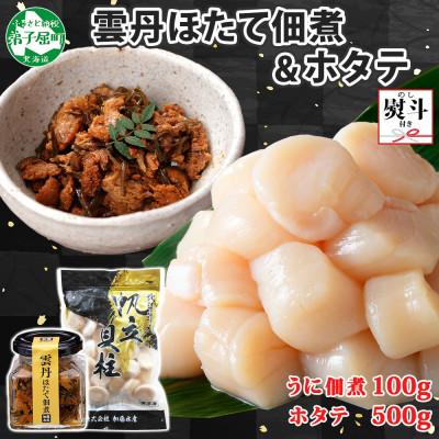 ふるさと納税 弟子屈町 [のし付]ゴロっと海鮮入り 雲丹ほたて佃煮 100g ホタテ 500g 北海道 弟子屈町 3440