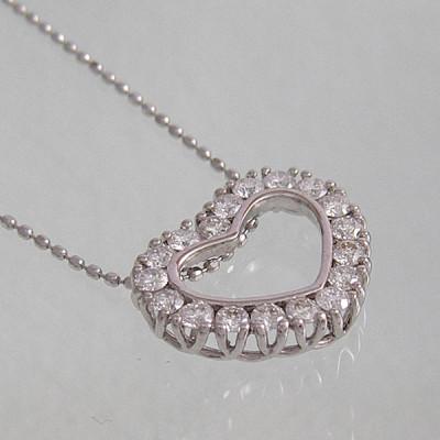ふるさと納税 南アルプス市 ejブランド『ロマネスク』オープンハートネックレス Pt900/ダイヤモンド0.50ct