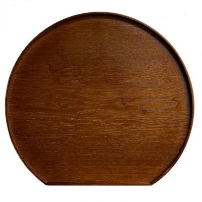 ふるさと納税 海南市 半月盆 木製 ケヤキ調 尺二 36cm トレー 和食