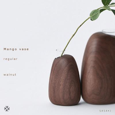 ふるさと納税 旭川市 SASAKIのMangovase-regularwalnut[旭川クラフト木製品/花瓶]_03255