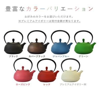 ふるさと納税 盛岡市 南部鉄器 ティーポット刷毛目0.4L プレミアムアイボリーの画像