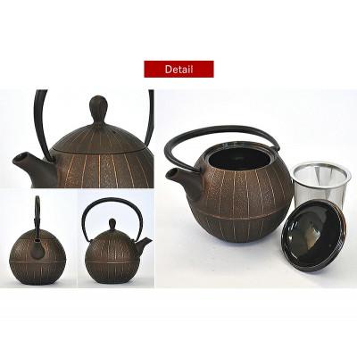 ふるさと納税 盛岡市 南部鉄器 ティーポット胡桃0.5L カパーブラックの画像