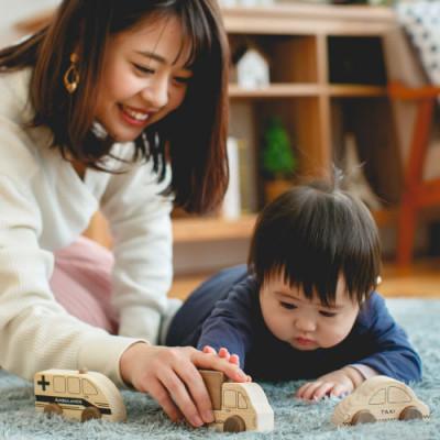 ふるさと納税 千早赤阪村 ひのきのおもちゃIKONIH(アイコニー)の知育玩具　はたらく車シリーズ_2