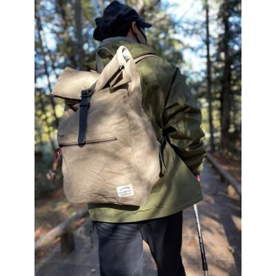 ふるさと納税 上牧町 ALBERTON社の米軍帆布ARMY DUCKのロールバックパック コヨウテ色