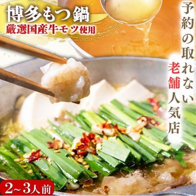 ふるさと納税 大川市 [予約の取れない老舗人気店]博多もつ鍋セット 2〜3人前 博多もつ鍋太閤(大川市)オリジナル醤油