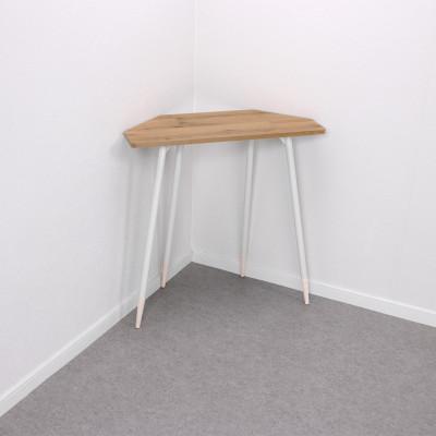 ふるさと納税 鹿沼市 FSウォールサイドテーブル[天板(ライトオーク)脚(ホワイト)脚先端(ホワイトウッド)]