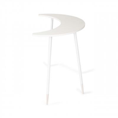 ふるさと納税 鹿沼市 FS三日月テーブル[天板(ホワイトウォールナット)脚(ホワイト)脚先端(ホワイトウッド)]