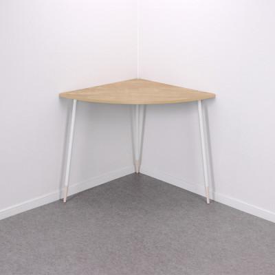 ふるさと納税 鹿沼市 FSコーナーテーブル[天板(ライトオーク)脚/フレーム(ホワイト)脚先端(ホワイトウッド)]