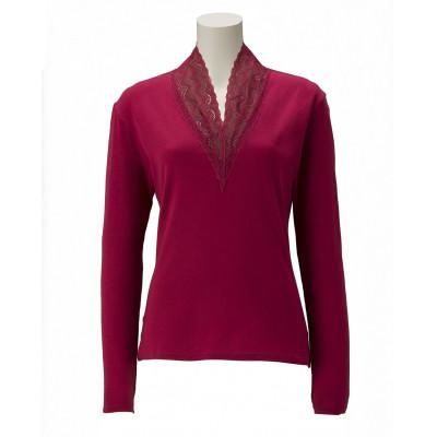 ふるさと納税 彦根市 「美・REINE」ジャケットイン Vネック(長袖)(ワイン・L-LLサイズ)