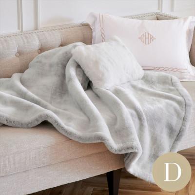 ふるさと納税 泉大津市 ラグジュアリープラッシュブランケット ダブル 170×200cm フロスティグレー