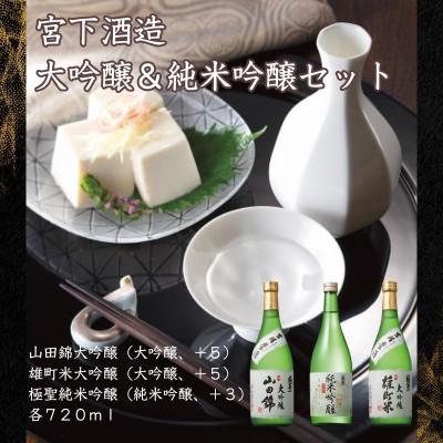 ふるさと納税 岡山市 宮下酒造の大吟醸・純米吟醸セット 720ml×3本
